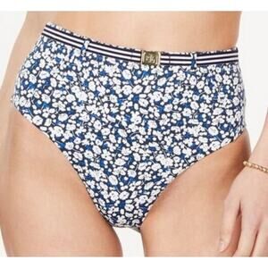 Ralph Lauren High-Waist Belted Bikini Bottom Navy size 4 NWT org. $70